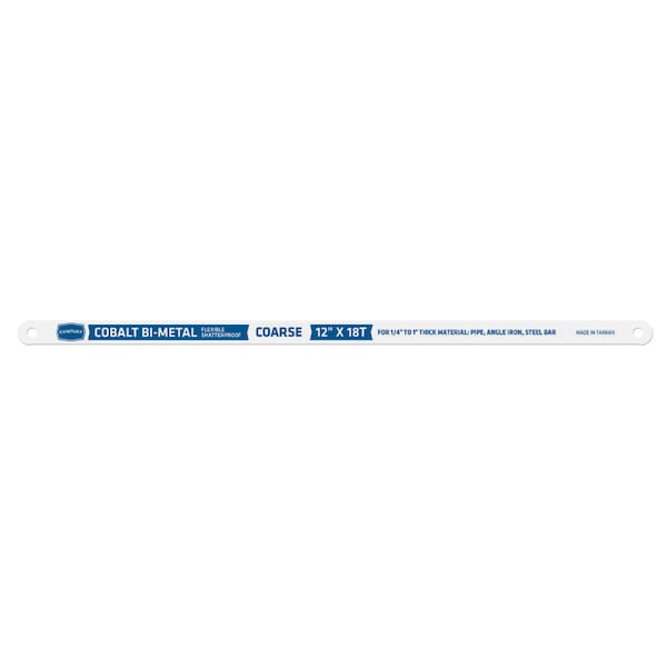 Century Drill And Tool Hacksaw Blade 12" X 18T Teeth Per Inch-Cobalt Bi-Hard 4418